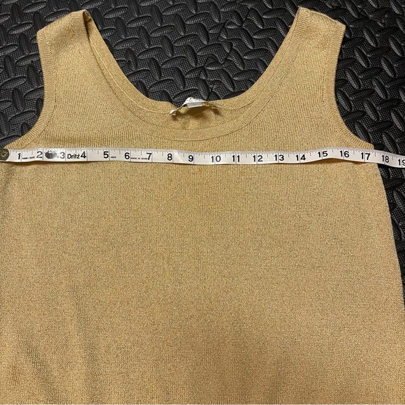St John Basic Santana Knit Tank Blouse Top Gold Size Large - Picture 6 of 8